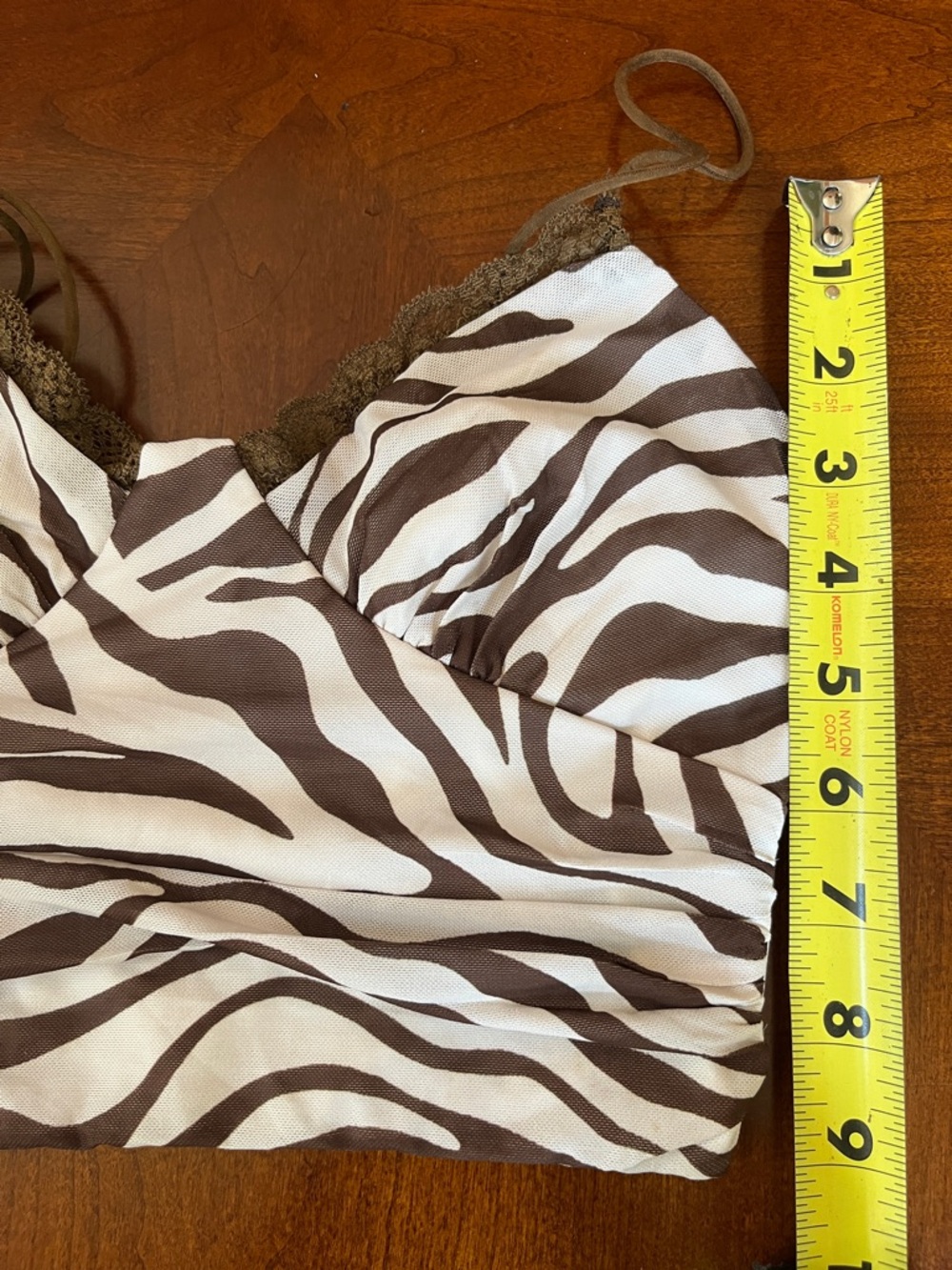 Princess Polly Brown and White Zebra Print Crop Top - Picture 4 of 5